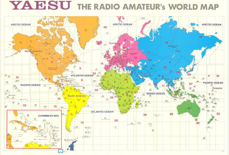 Радиолюбительская карта мира. HAM Radio World Map. Скачать.